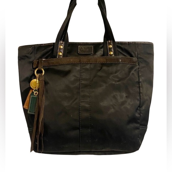 Coach black nylon tote handbag - Picture 1 of 12